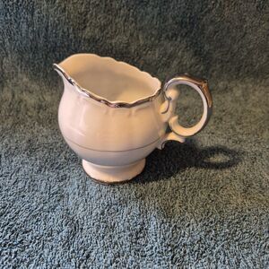 Vintage 1963 Silver Sonata By HARMONY HOUSE FINE CHINA White Silver 8 oz Creamer